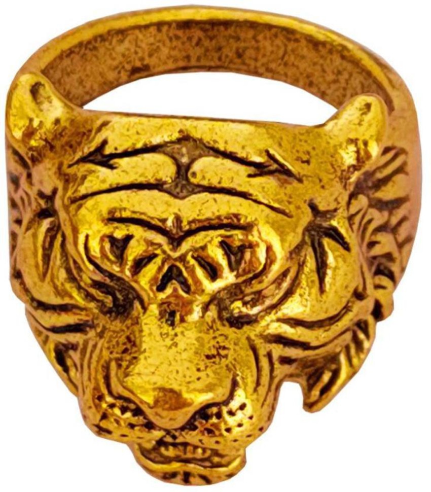 Gold ring tiger on sale design