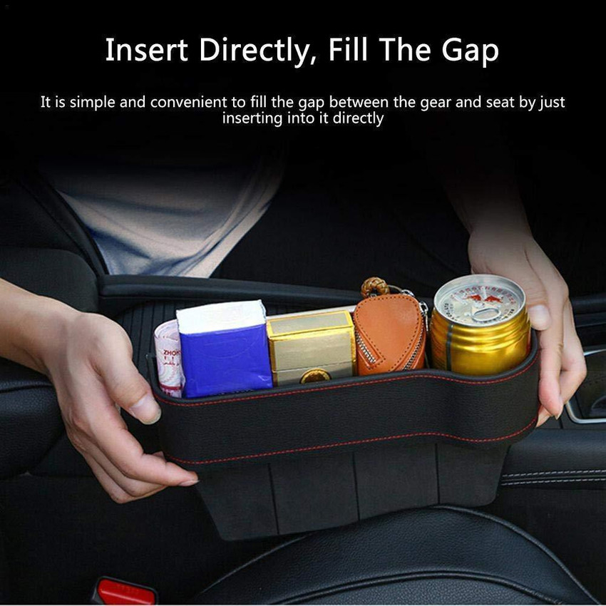 lukzer 1PC Car Seat Organizer with Bottle Holder Multipurpose Car Interior Storage Organizer Accessories Gap Filler Catch Caddy Black Only for Driver