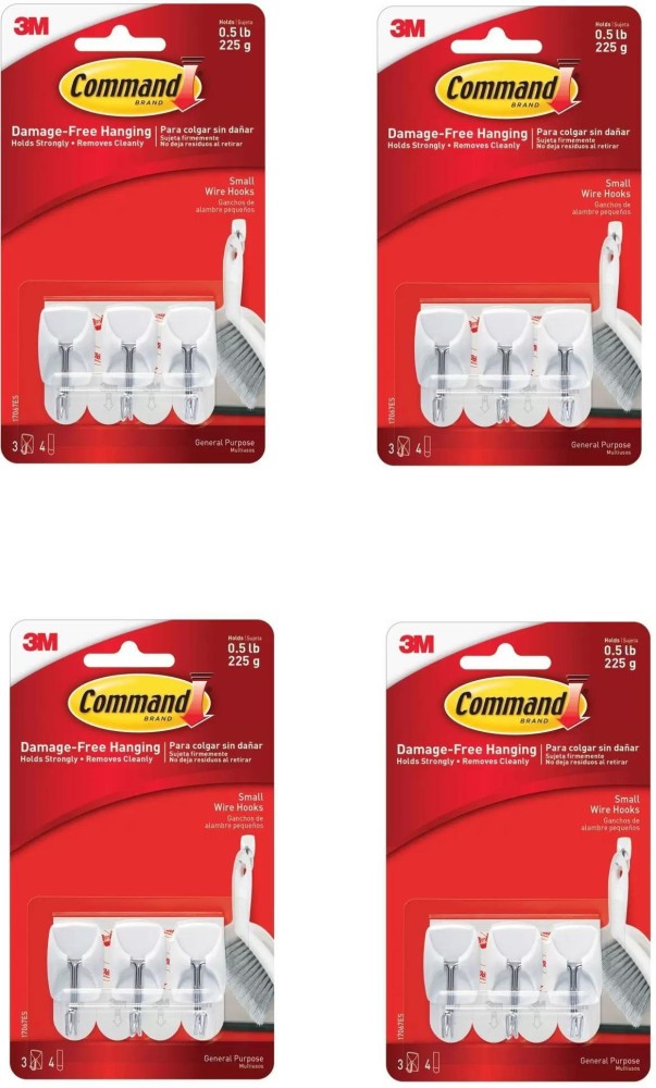 Command Command™ Small Wire Hooks , 12 hook, 16 strips Hook 12 Price in  India - Buy Command Command™ Small Wire Hooks , 12 hook, 16 strips Hook 12  online at