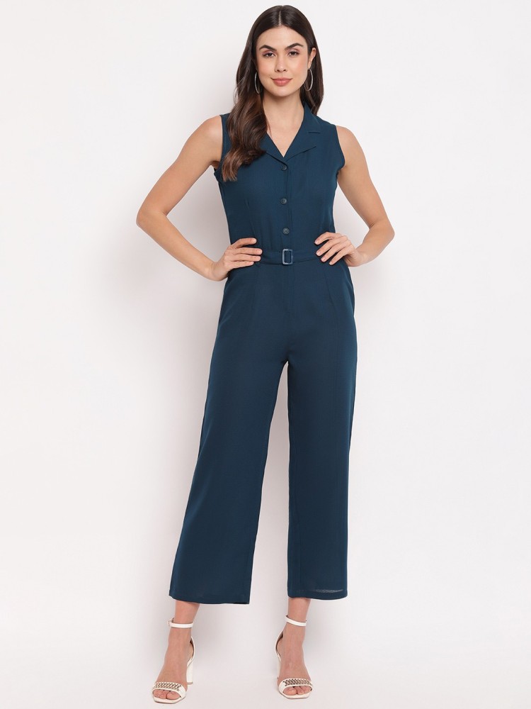 Buy DOLCE CRUDO Solid Collar Neck Rayon Womens Regular Fit Jumpsuits   Shoppers Stop