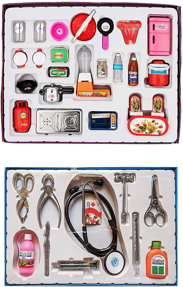Toyco Combo of Kitchen Set Doctor Set Toy for kids Combo of