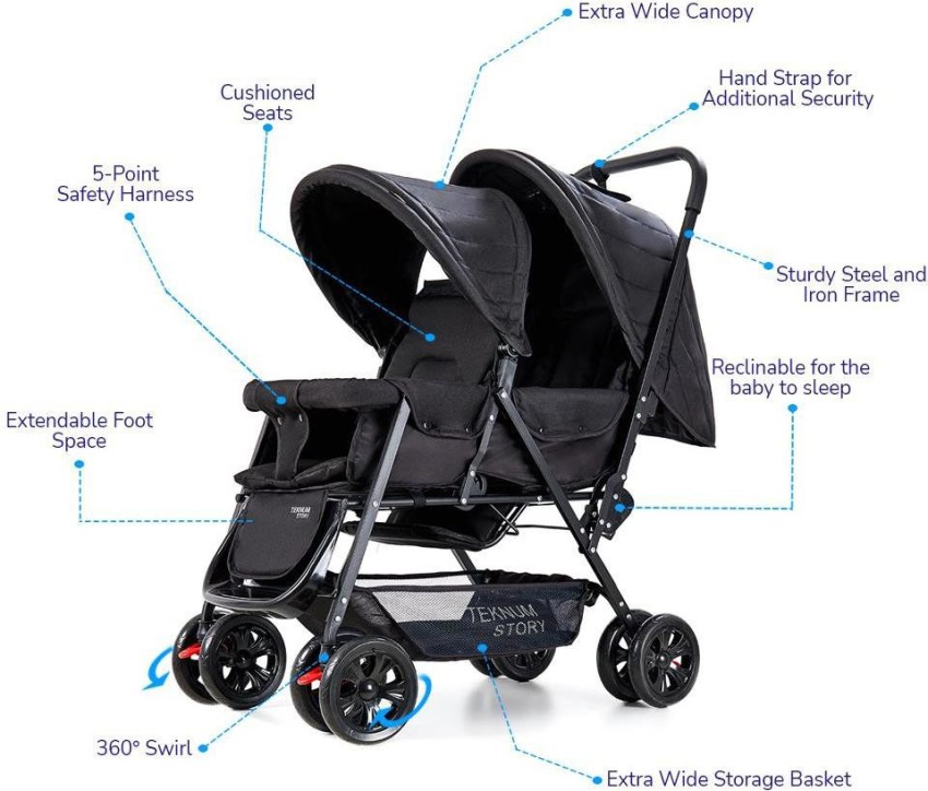 Stroller with outlet biggest basket