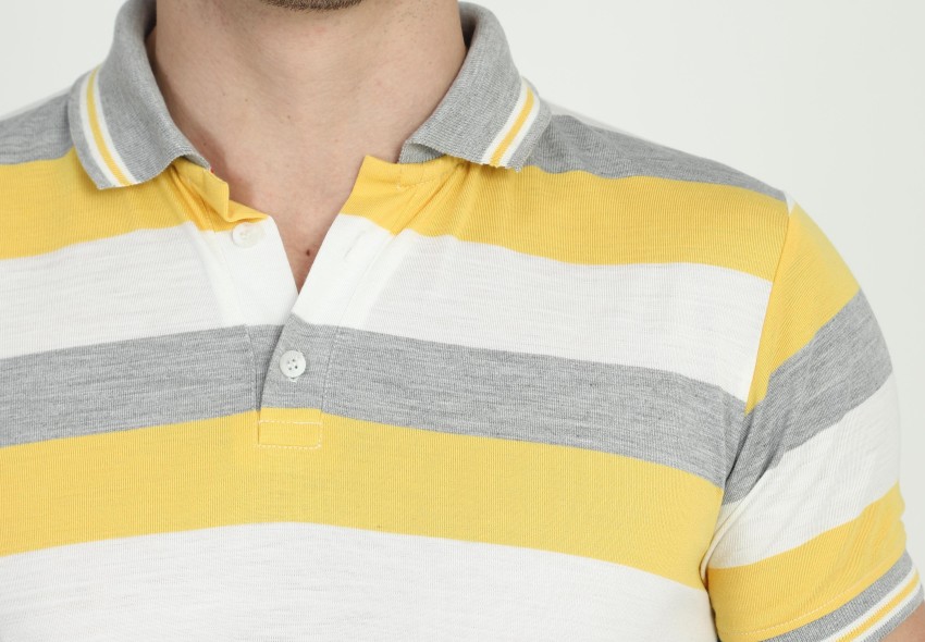 PR Striped Men Polo Neck Multicolor T Shirt Buy PR Striped Men