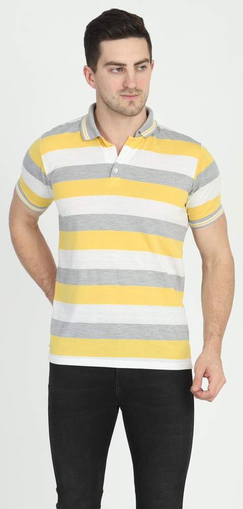PR Striped Men Polo Neck Multicolor T Shirt Buy PR Striped Men