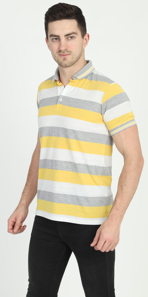 PR Striped Men Polo Neck Multicolor T Shirt Buy PR Striped Men