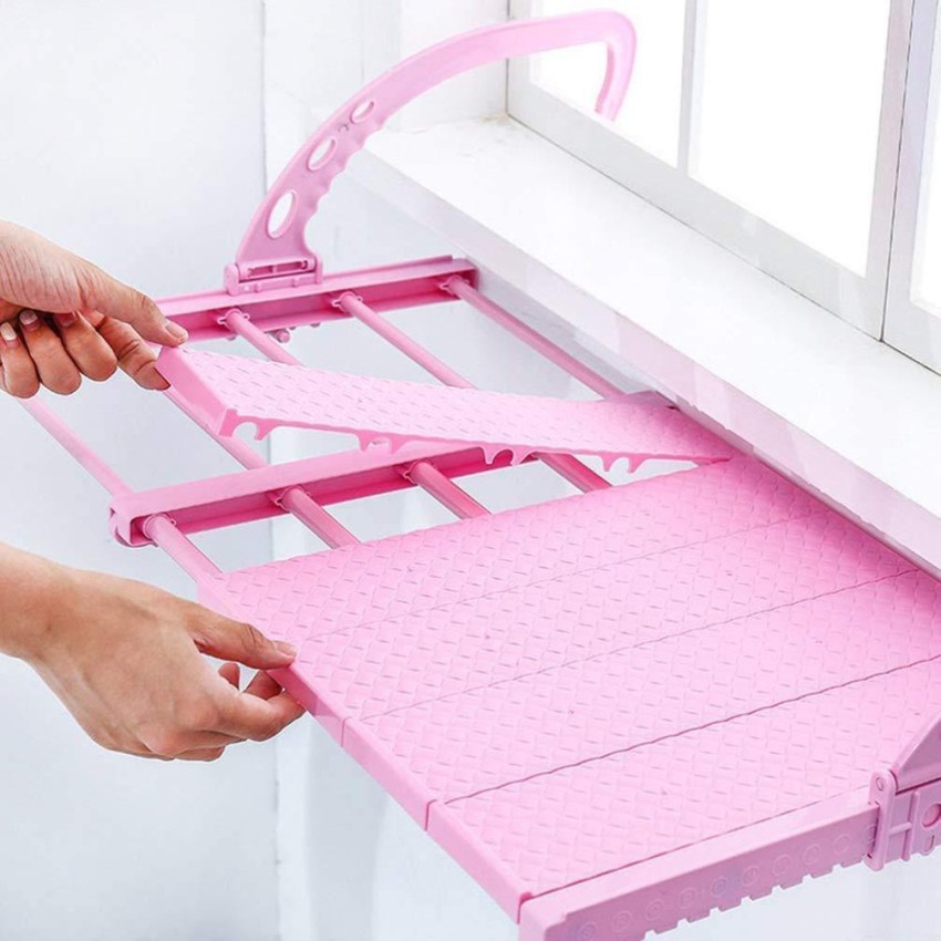 3 Layer Stainless Steel Portable and Foldable Cloth Drying Stand / Rack  (Pink), For Home at Rs 1499, Cloth Drying Stand in Indore