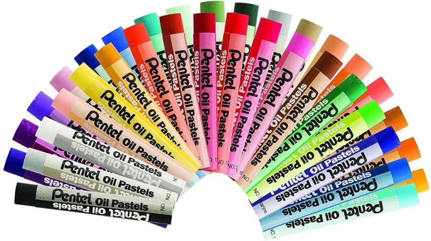 Pentel Arts Oil Pastels | Craft Crayon Drawing | 49 Colours | Set of 50  Sticks