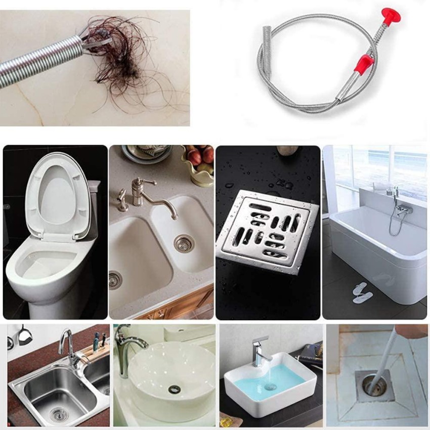 SYGA Drain Sink Snake Clog Cleaning Accessories, Spring Pipe Cleaner Hooks,  Multifunctional Stick Cleaning Claw, Sewer Dredging Hair Purifier  Extraction Tool for Kitchen, Bathtub, Shower and Sink-200cm Multi-purpose  Plunger Price in India 