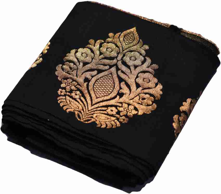 Decoractive Velvet Lace Saree Fabric Lace Gold Metallic Woven Sewing Saree  Blouse Dupatta