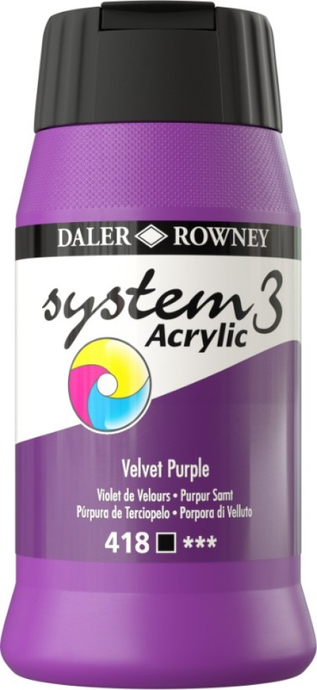 Daler Rowney System 3 Original Acrylic Paint 500ml Pots - 45 Colours  Available