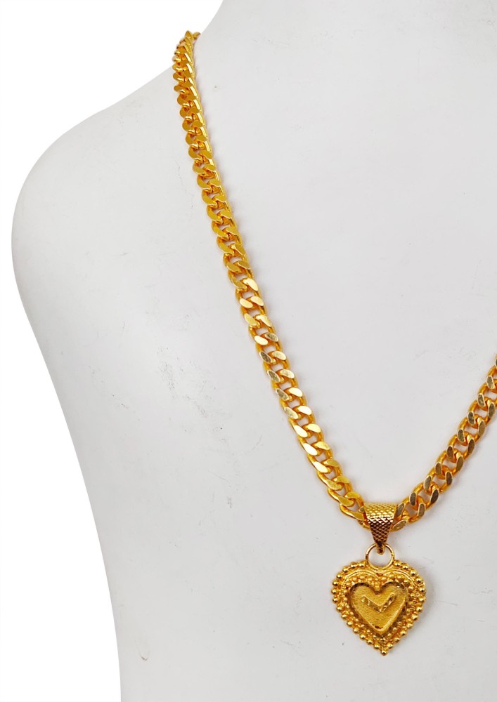 Fashioncraft Beautiful Design Love Heart Pendant With Golden Chain For Girls ,Women(20 Inch) Gold-Plated Alloy Pendant Set Price In India - Buy  Fashioncraft Beautiful Design Love Heart Pendant With Golden Chain For Girls ,Women(20