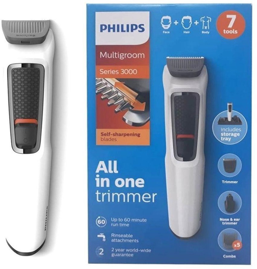 MG3721/77 SERIES 3000 ALL ONE TRIMMER Grooming Kit 60 min Runtime 7 Length Settings Price in India - Buy PHILIPS MG3721/77 MULTIGROOM SERIES 3000 ALL IN ONE TRIMMER Grooming
