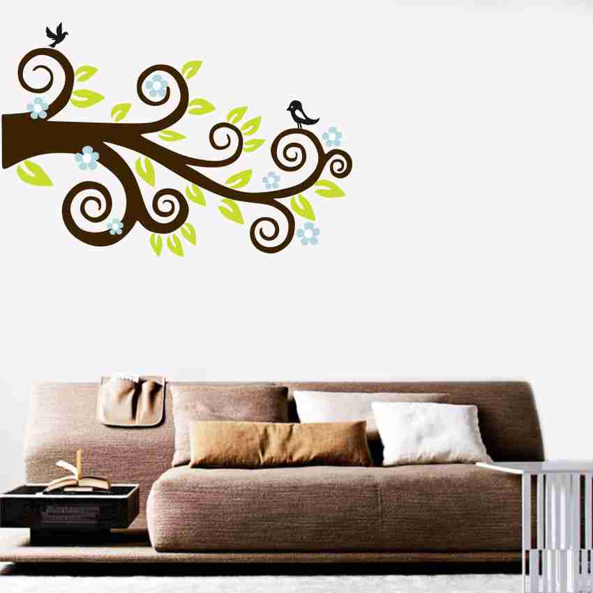 Sahaj D cor 60 cm bard flower bell color full wall stickerv Self