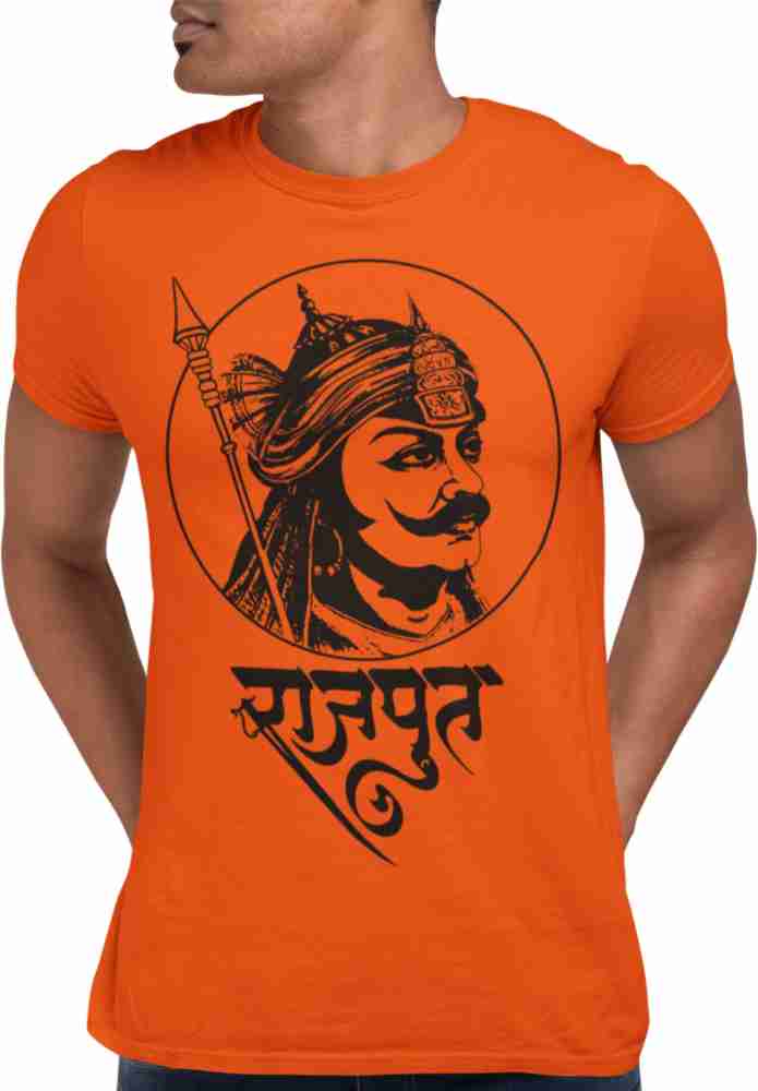 Chilkhat Printed Men Round Neck Orange T-Shirt - Buy Chilkhat