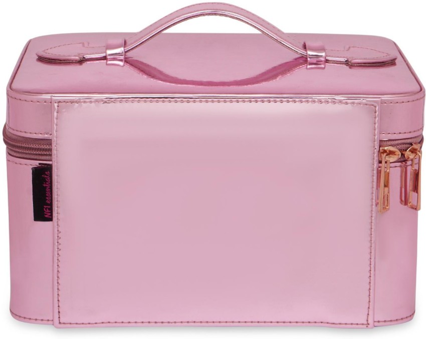 NFI essentials Makeup Bag Cosmetic Box Bridal Box Make up Box Trousseau Box  Vanity Beauty Case Organizer for Wedding Makeup Box 15.50 cms Pink