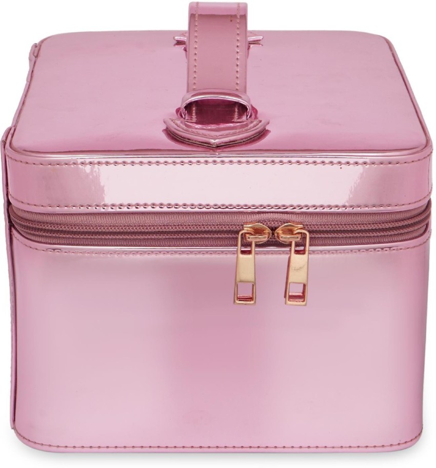 NFI essentials Makeup Bag Cosmetic Box Bridal Box Make up Box Trousseau Box  Vanity Beauty Case Organizer for Wedding Makeup Box 15.50 cms Pink