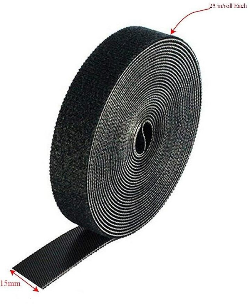 Aezzo 10 Meter Black Velcro 1Inch (25mm) Width Hook + Loop Sew-on Fastener  tape roll strips Use in Sofas Backs, Footwear, Pillow Covers, Bags, Purses,  Curtains etc. (10Meter Black) Sew-on Velcro Price
