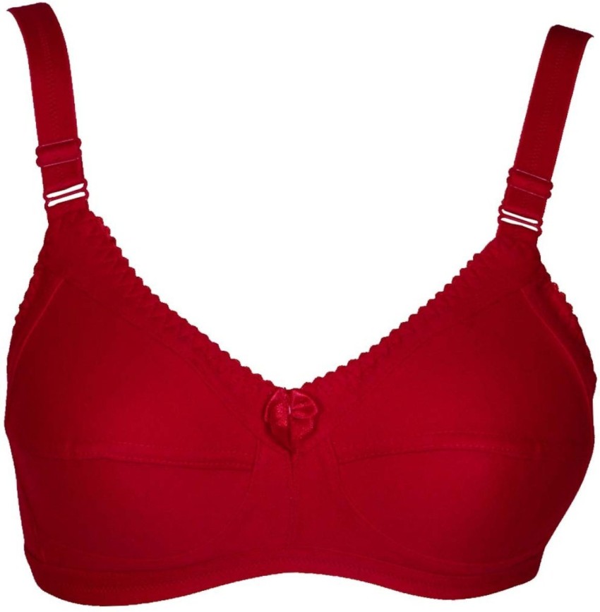 Buy Zivok Red Medium Coverage Net Single Non Padded Bra (42D