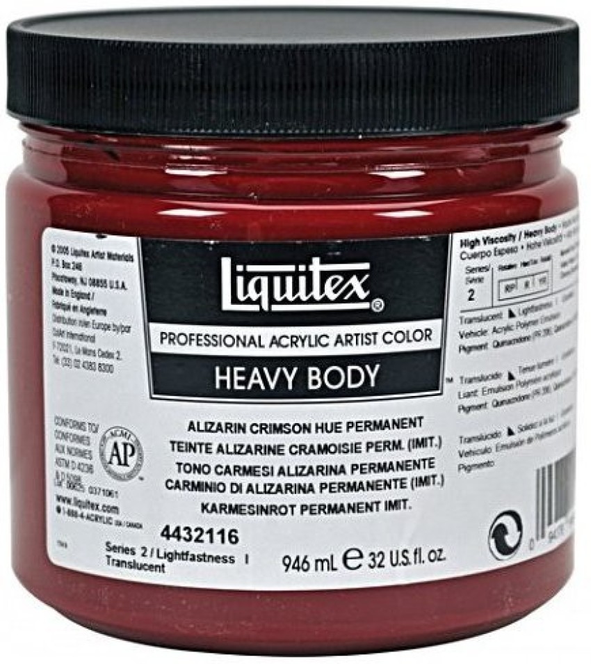 Liquitex Professional Heavy Body Acrylic Paint 32-oz jar, Alizarin  Crimson Hue, Permanent 