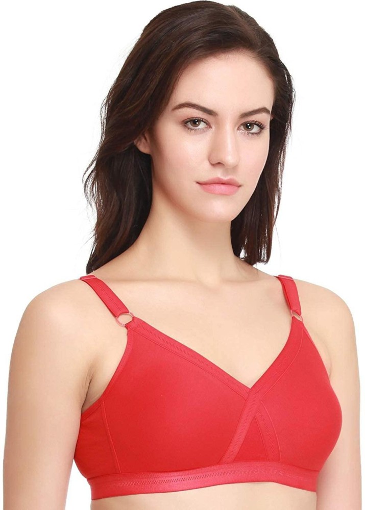 Buy online Lovinoform Maroon Color Cotton Bra from lingerie for