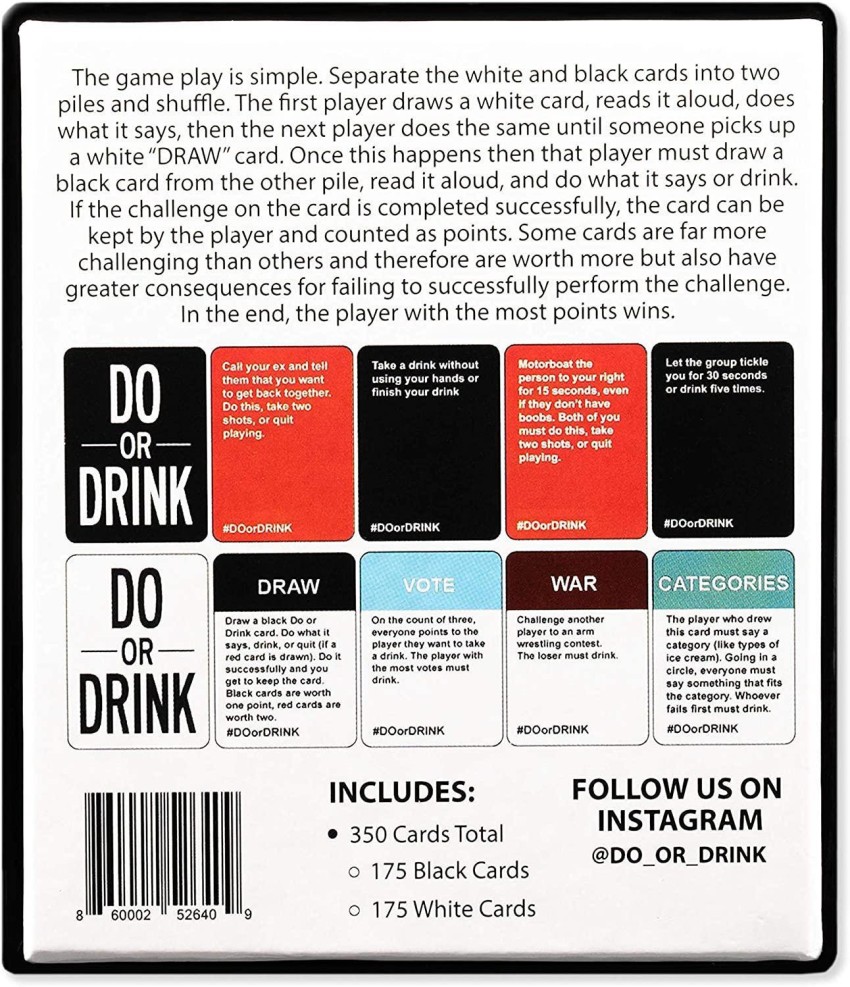 Do or Drink - Party Card Game - for College, Camping, 21st Birthday,  Parties - Funny for Men & Women 