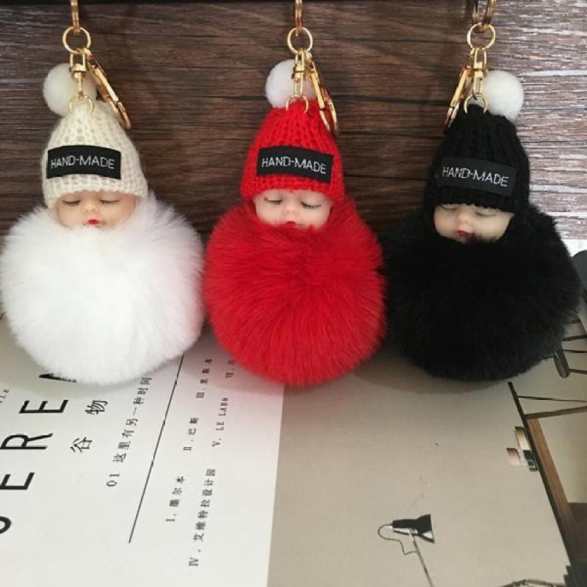 Small pom hot sale pom keychain