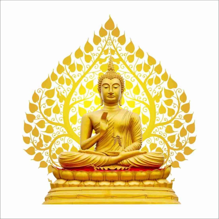 Printart 60 Cm Lord Buddha 3D Wall Stickers, Pvc Self Adhesive Vinyl Wall  Poster For Living Room, Hall, Play Room, Bedroom, Kitchen, Office (Pvc  Vinyl, 50 Cm X 60 Cm, Multicolour) Non-Reusable