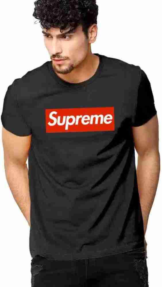 Supreme Printed Men Round Neck Black T-Shirt - Buy Supreme Printed