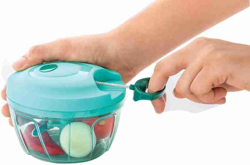 Vegetable Chopper Cutter Handy Manual Plastic (pack of 3- 450 Ml)Blue Handy  Chopper with 5