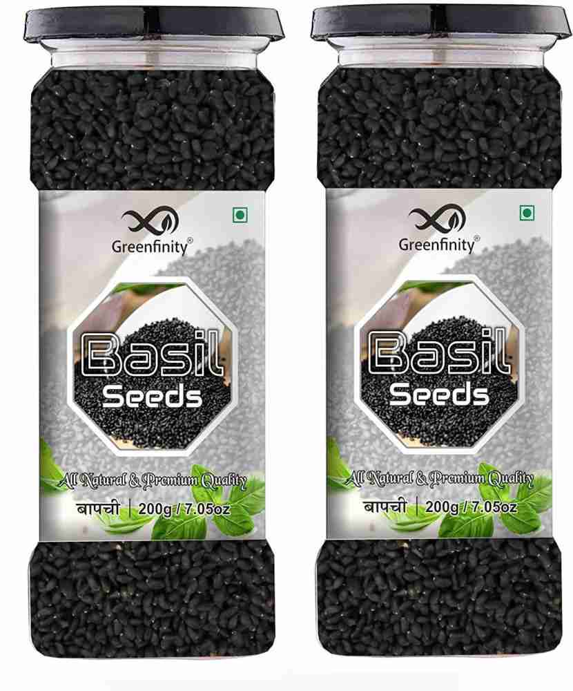 Greenfinity Basil Seeds 400g 100 Hygienic Pack of 2 Basil