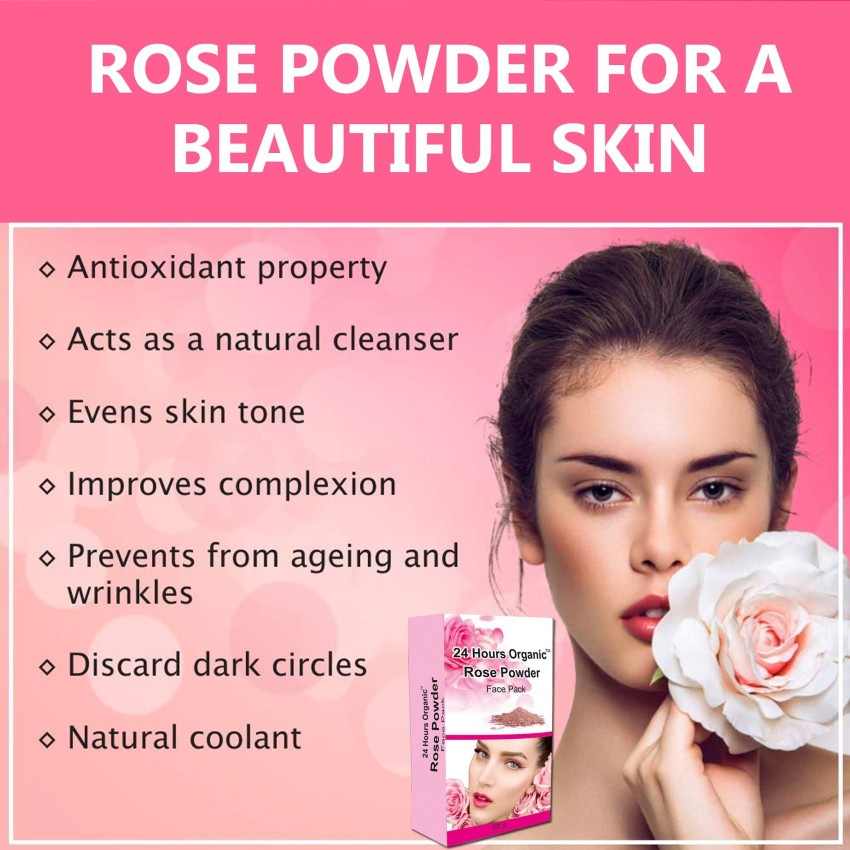 Organic Rose Petal Powder Face Mask for Fairness, Tanning & Glowing  Skin,100g