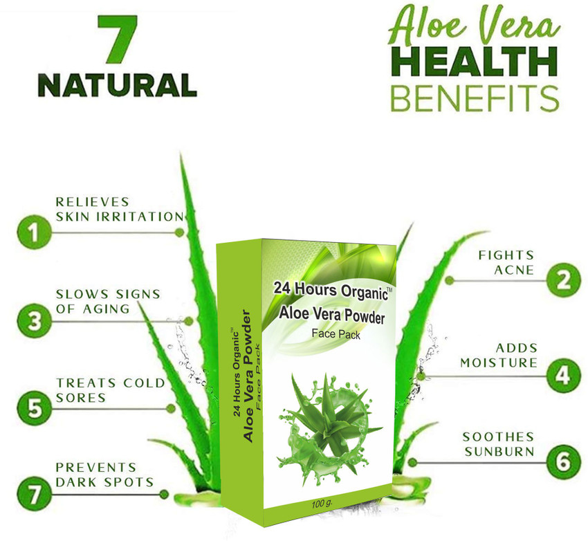 24 Hours Organic Aloe Vera Powder For Men and Women 100