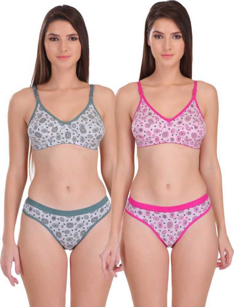 Buy Stylish Fancy Cotton Bra Panty Set For Women Pack Of 3 Online In India  At Discounted Prices