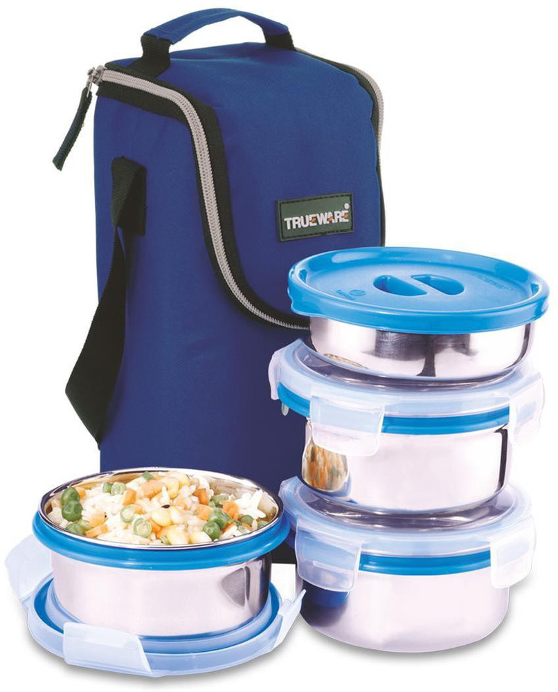 Flipkart Trueware Neo Fresh Stainless Steel Lunch Box Blue