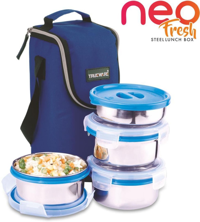 Topware TP059 Blue Check 4 Containers Lunch Box 