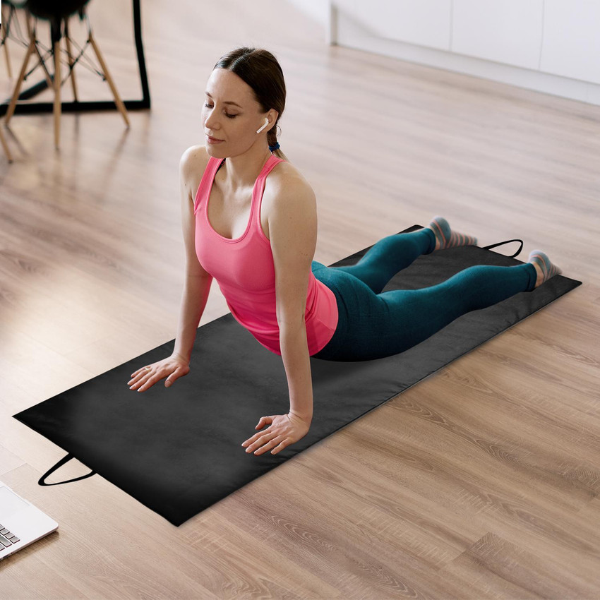Dinetic PU Leather Yoga Mat Extra Thick Yoga Mat and Exercise Mat with Carrying Strap Black 12 mm Yoga Mat Buy Dinetic PU Leather Yoga Mat Extra Thick Yoga Mat and