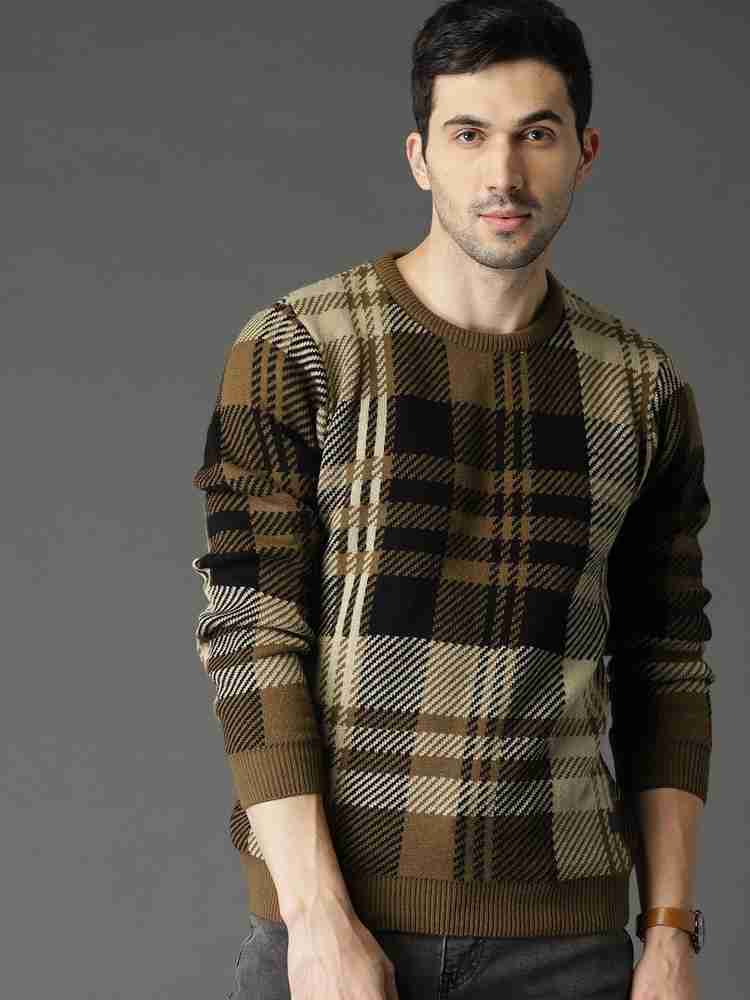 Roadster Woven Round Neck Casual Men Brown Sweater Buy Roadster Woven Round Neck Casual Men Brown Sweater Online at Best Prices in India Flipkart