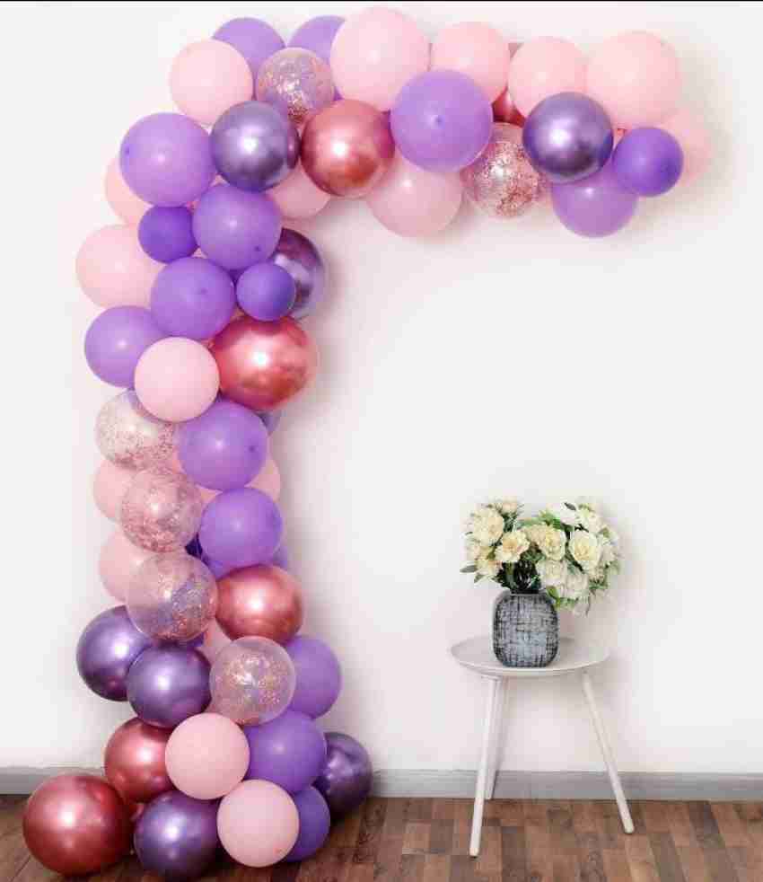 5 ballons transparent - Confettis perles rose - Happy Family