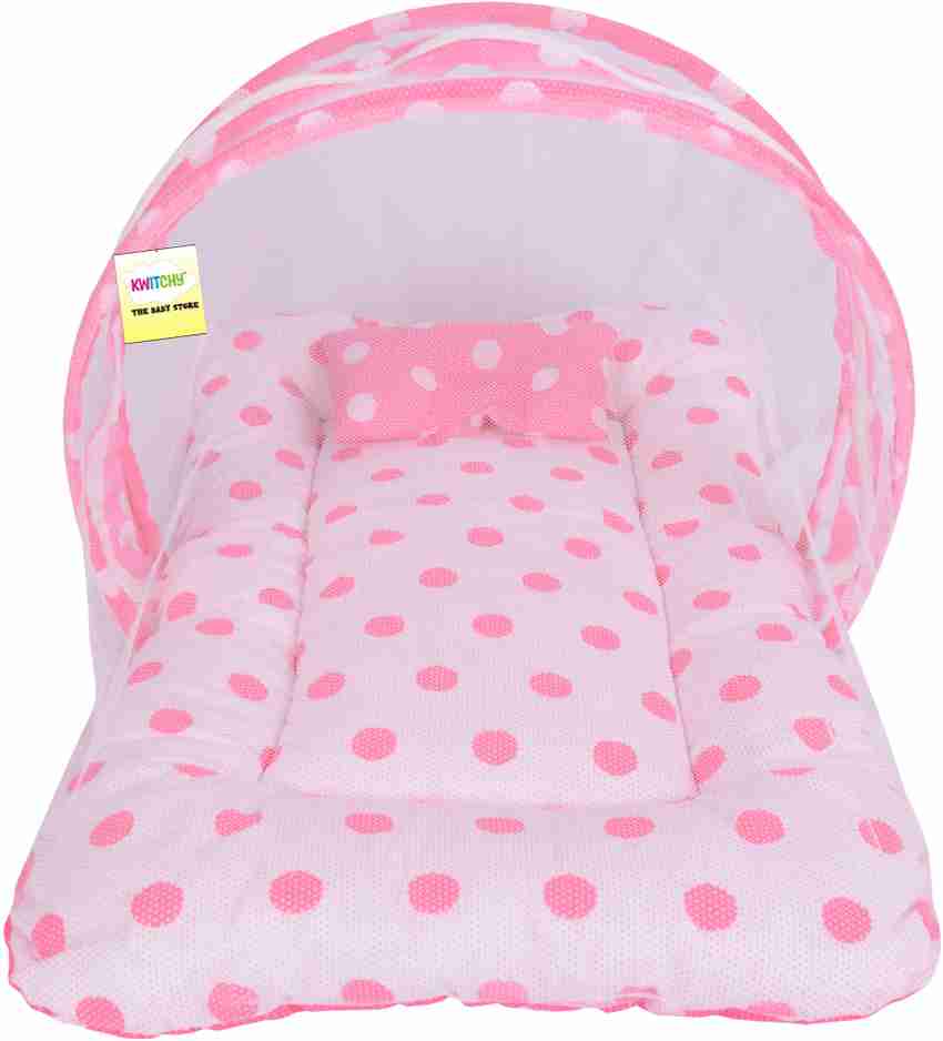 Kwitchy New Born Baby Mosquito Net Bed with Cushioned Pillow portable crib Price in India Buy Kwitchy New Born Baby Mosquito Net Bed with Cushioned Pillow portable crib online at Flipkart