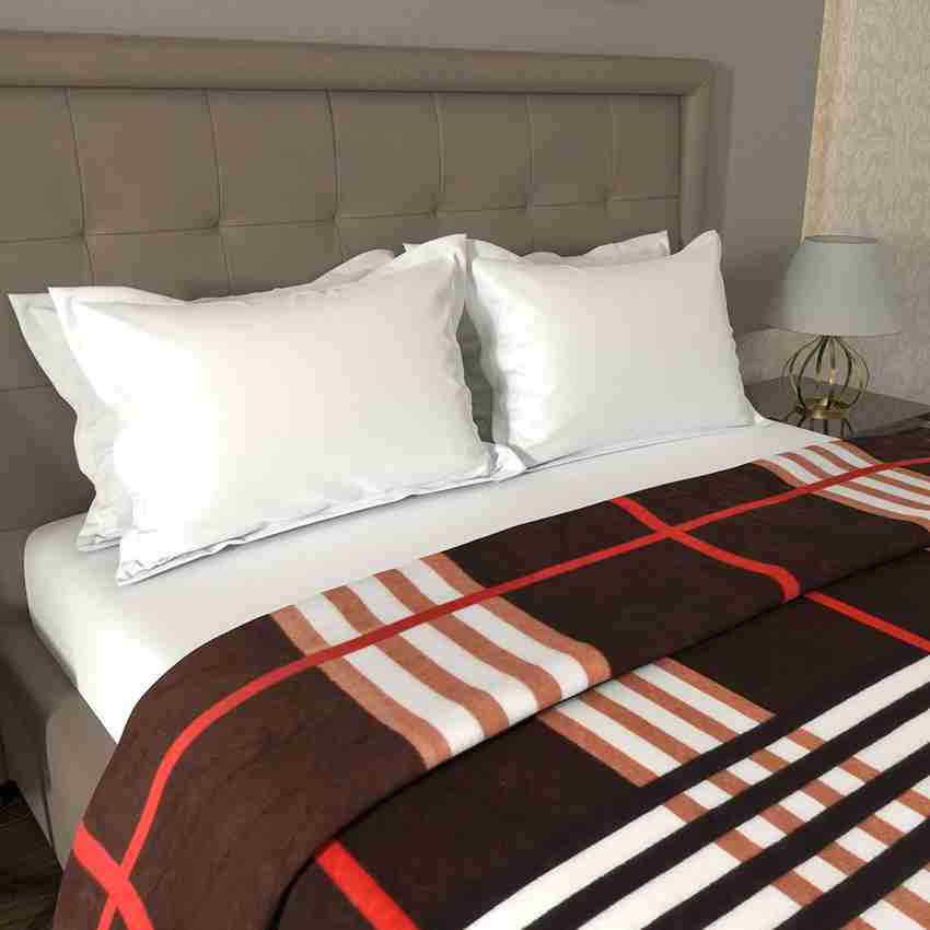 Flipkart Perfect Homes Checkered Double Coral Blanket for Mild Winter