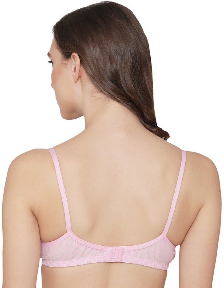 Kalyani pack of 2 non-padded Self printed cotton bra (38 Size) Pink