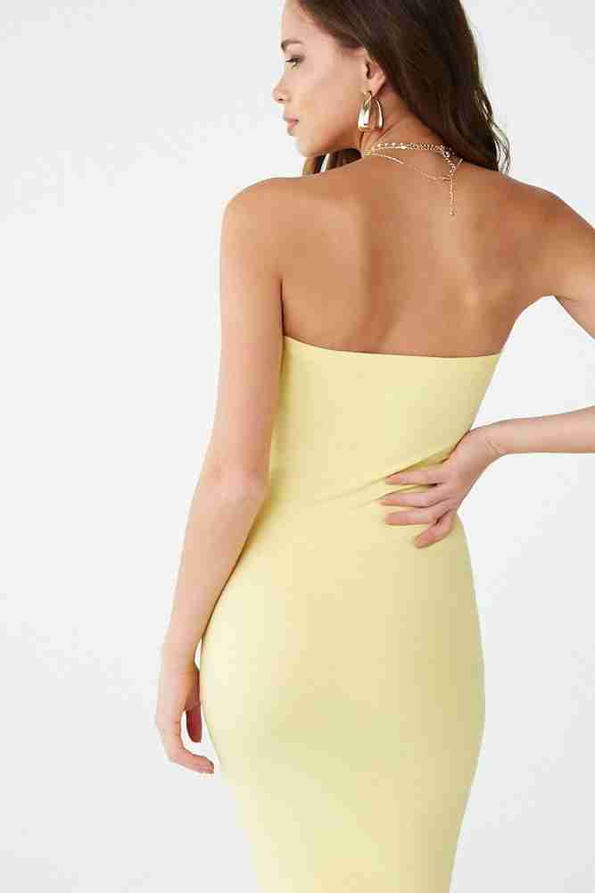 FOREVER 21 Women Tube Yellow Dress Buy FOREVER 21 Women Tube