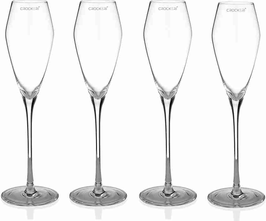 Crockeri (Pack of 4) Tipsy Wine Glasses For Toasting Sparkling Red Wine,  Cocktail, Party, Cabernet Glasses, Transparent (300 ml Each) - Glass Set Wine  Glass Price in India - Buy Crockeri (Pack