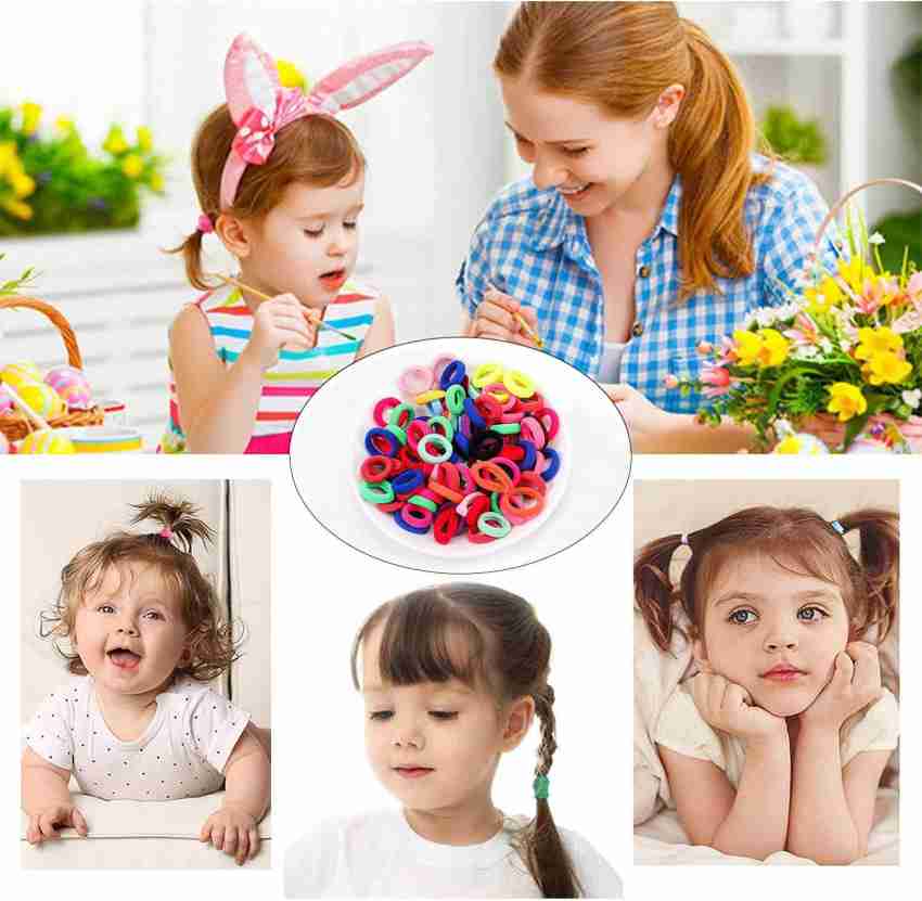 1000 Pcs Rubber Bands for Hair, Tiny Colorful Hair Elastics, Hair Rubber  Bands for Girls Toddler Kids Baby, Premium Elastic Hair Ties F Style