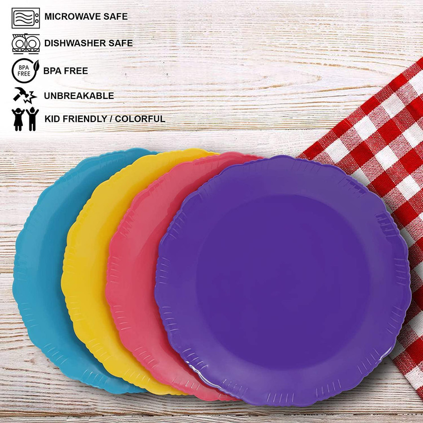 Cutting EDGE English Pastel Designer Plastic Plates Multicolor