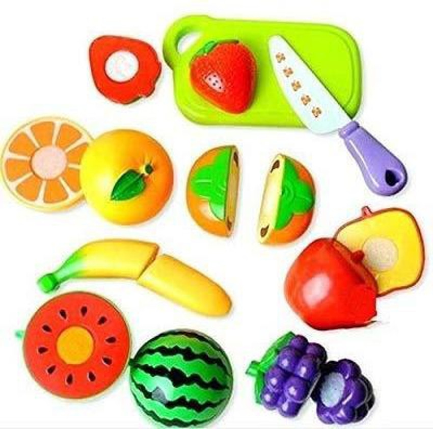 HK Toys Fruit Cutting Toy Pretend Food Playset for Kids Fruit
