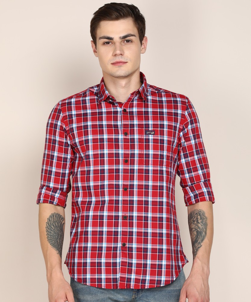 Checkered polo red best sale