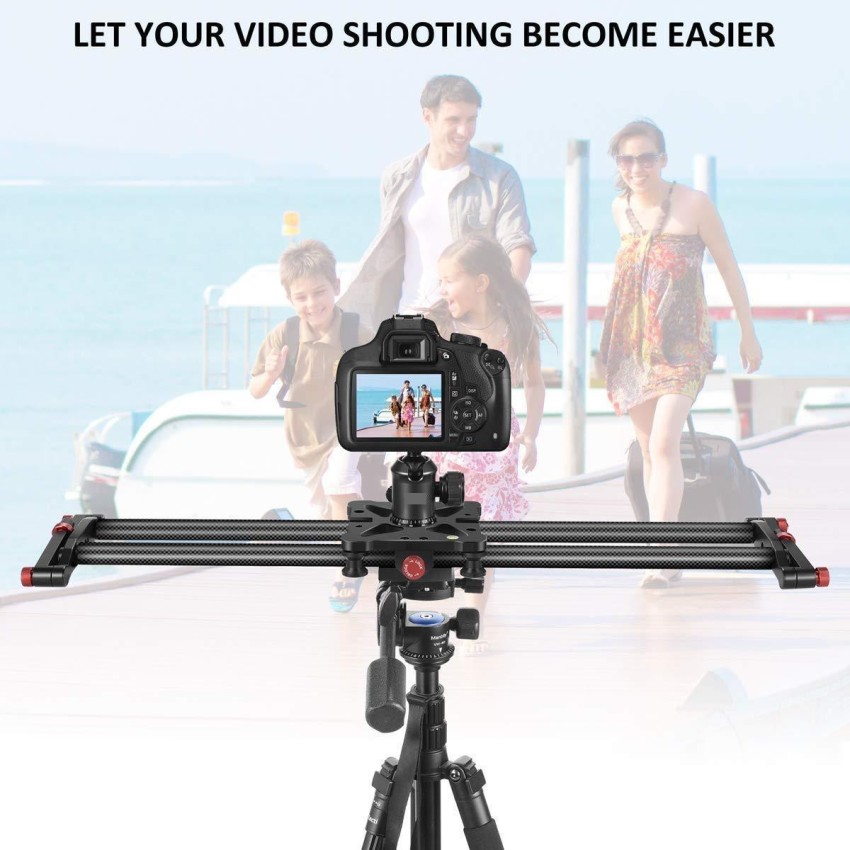 Hiffin hf Camera Slider, Adjustable Carbon Fiber Camera Dolly Track Slider  Video Stabilizer Rail with 4 Bearings for Camera DSLR Video Movie  Photography Camcorder (80cm) Tripod Ball Head - Hiffin 