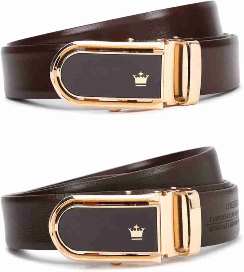 LOUIS PHILIPPE Men Black Genuine Leather Belt Black - Price in