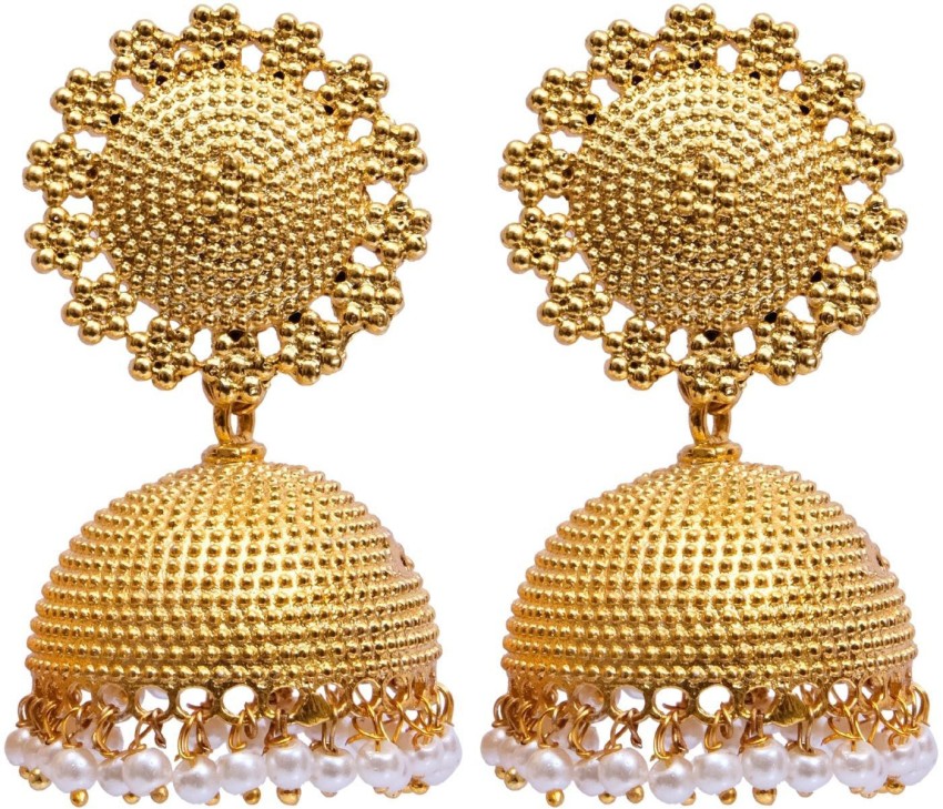 Lumibella Fashion Golden Big Jhumka Earrings Design